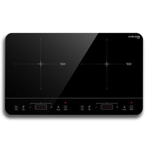GASLAND Chef IH60BT Double Induction Hob, 2800W Induction Hob 2 Plates with Sensor Touch, 10 Temperature Settings, 10 Power Settings, Timer Function, Safety Lock, Energy Saving