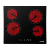 GASLAND Chef CH60BF 60cm Built-in Ceramic Hob, 4 Zones Electric Cooktop Sensor Touch Controls Timer Child Lock, 6kW