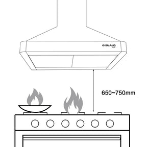 GASLAND Chef PR60SS Cooker Hood 60cm Recirculation, Quiet Cooker Hood Exhaust 488 m³/h Activated Carbon Filter, 3 Level Touch Control Wall Mounted Hood with Filter, Stainless Steel Silver Glass Screens [Energy Class B]